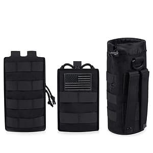 ANJINU Molle Water Bottle Holder, Water Molle Attachments, Molle Water Bottle Pouch, Tactical Backpack Attachment Pouches